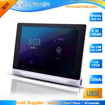 Cheap OEM Mini PC 8"Mtk8382 Quad Core HD IPS Android 4.4 Smart Tablet PC (U800)